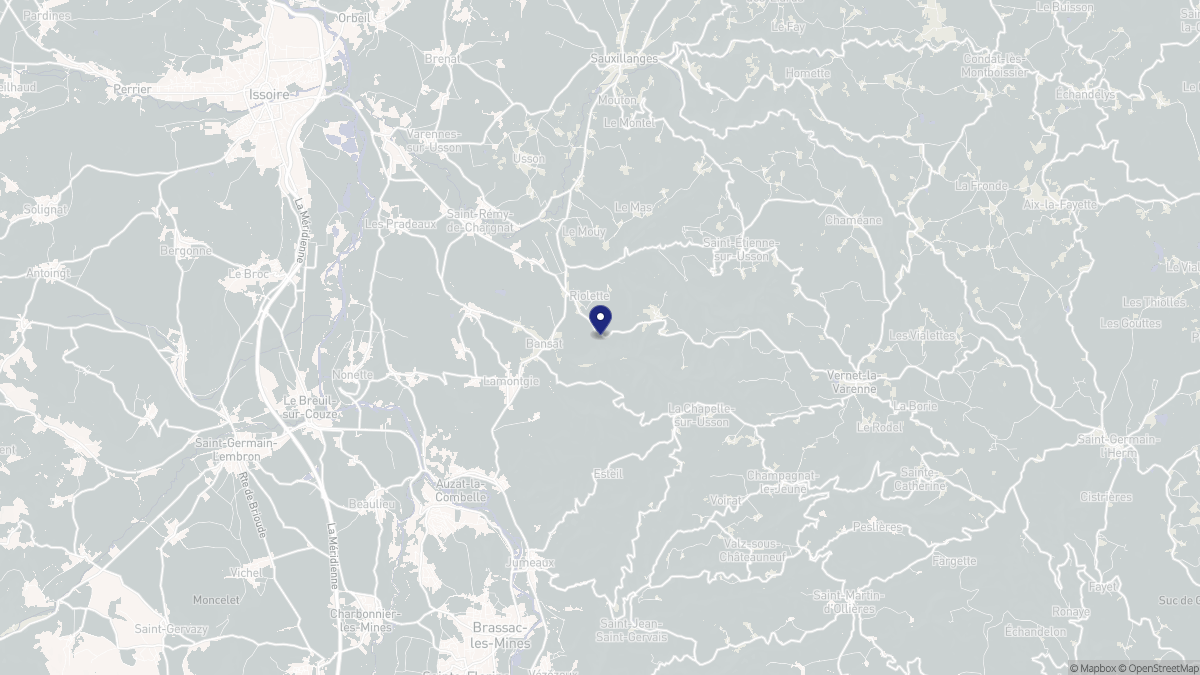 Aperçu cartographique de Bansat, centré sur la commune