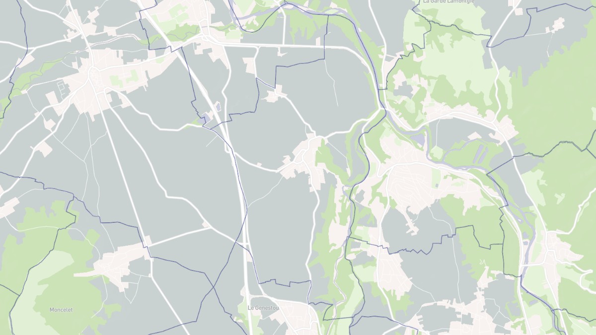 Aperçu cartographique de Beaulieu, centré sur la commune