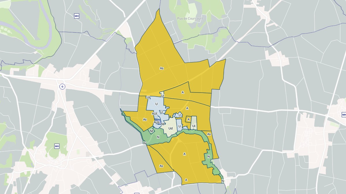 Aperçu cartographique de Bouzel, centré sur la commune