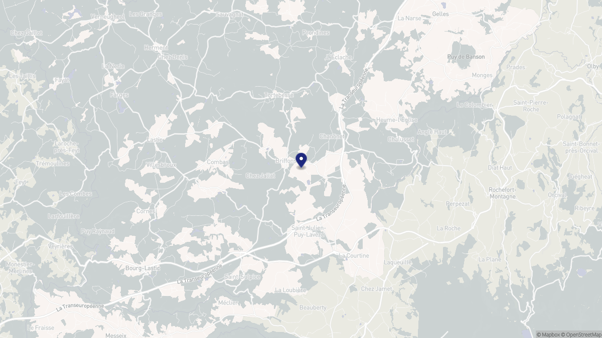 Aperçu cartographique de Briffons, centré sur la commune