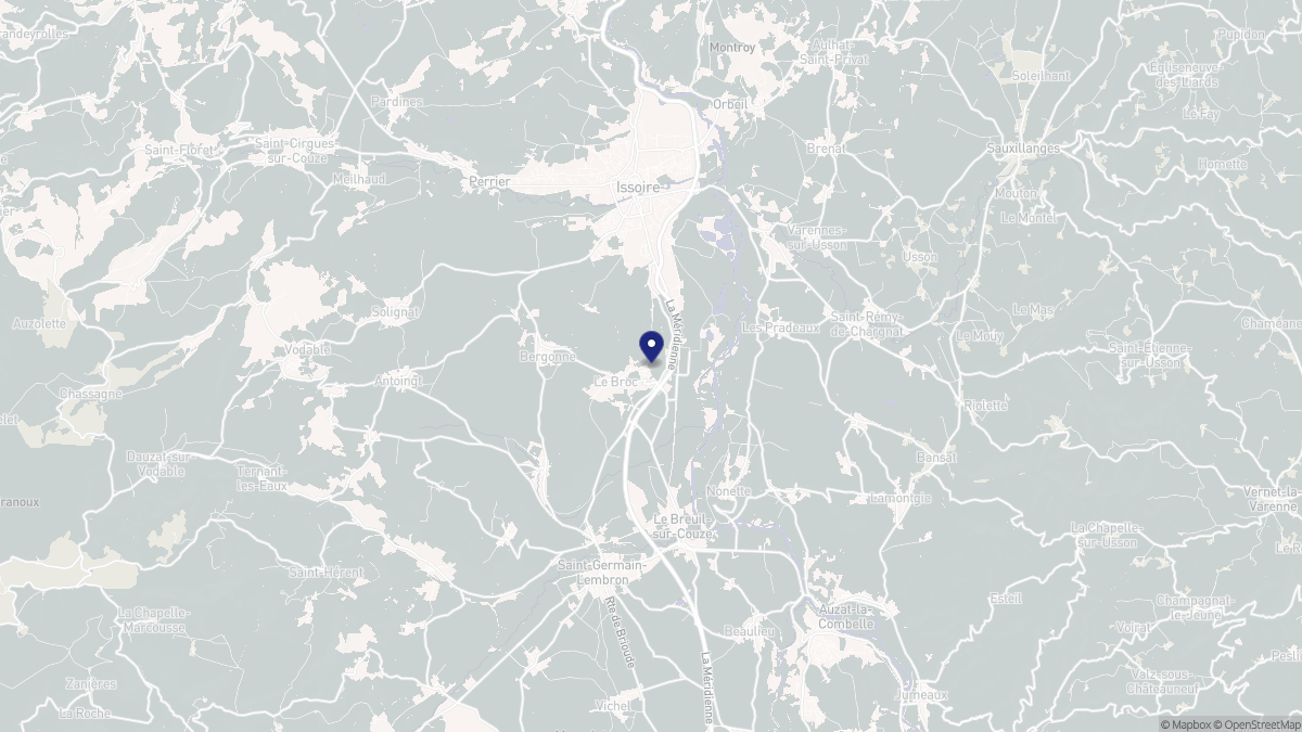 Aperçu cartographique de Le Broc, centré sur la commune