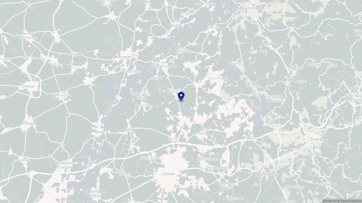 Aperçu cartographique de Bulhon, centré sur la commune