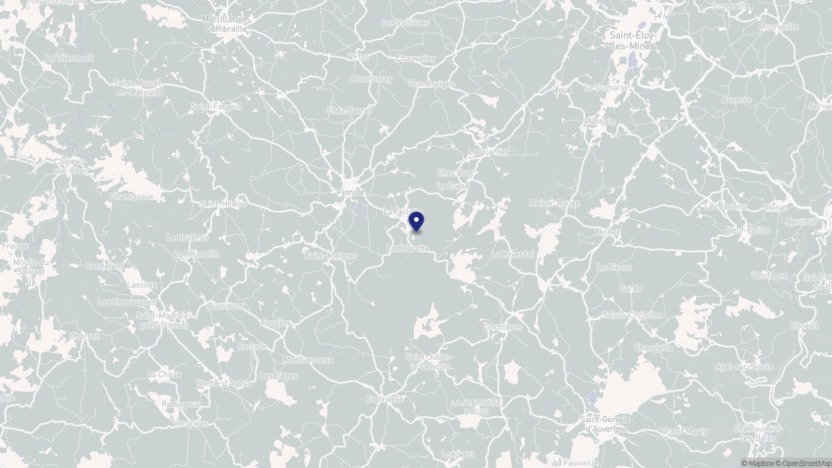 Aperçu cartographique de La Cellette, centré sur la commune