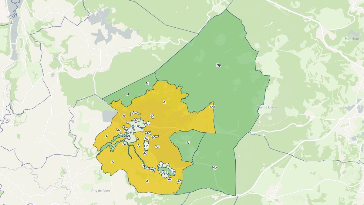 Aperçu cartographique de Ceyssat, centré sur la commune