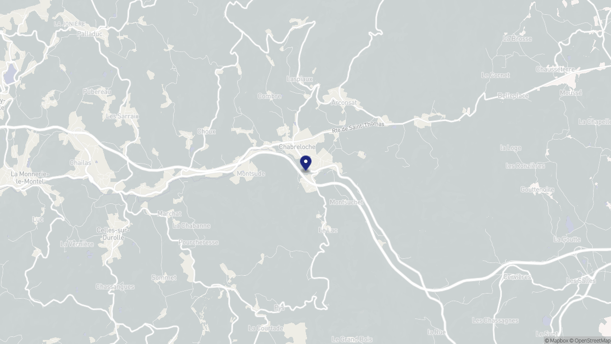 Aperçu cartographique de Chabreloche, centré sur la commune