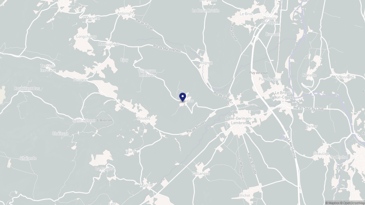 Aperçu cartographique de Chalus, centré sur la commune