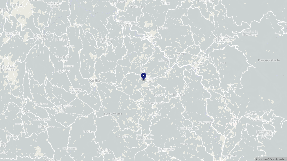 Aperçu cartographique de La Chapelle-Agnon, centré sur la commune