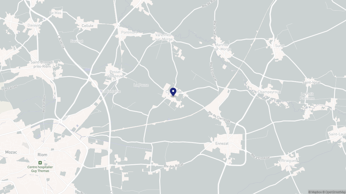 Aperçu cartographique de Clerlande, centré sur la commune