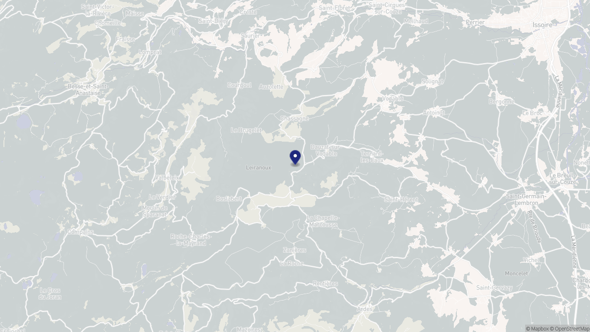 Aperçu cartographique de Dauzat-sur-Vodable, centré sur la commune