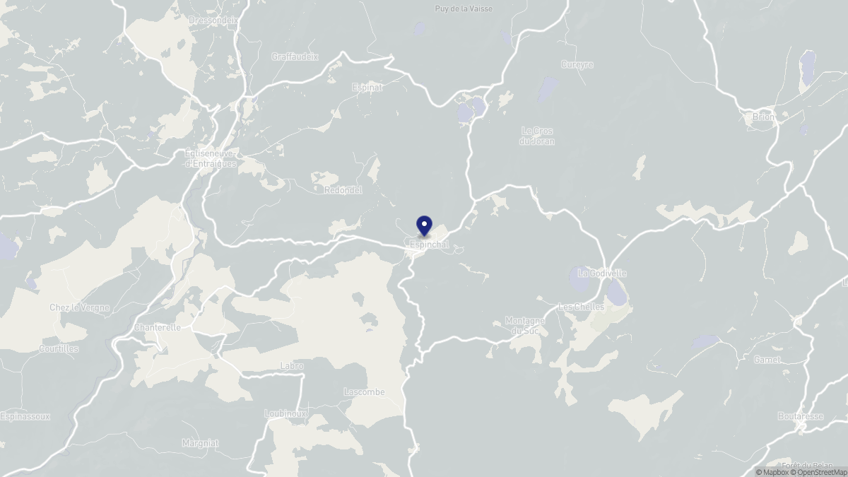 Aperçu cartographique de Espinchal, centré sur la commune