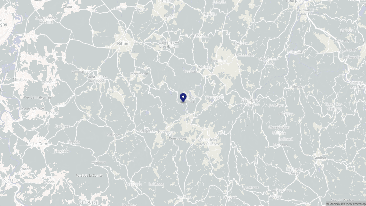 Aperçu cartographique de Fayet-le-Château, centré sur la commune