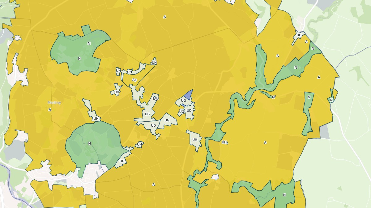 Aperçu cartographique de Aulhat-Flat, centré sur la commune