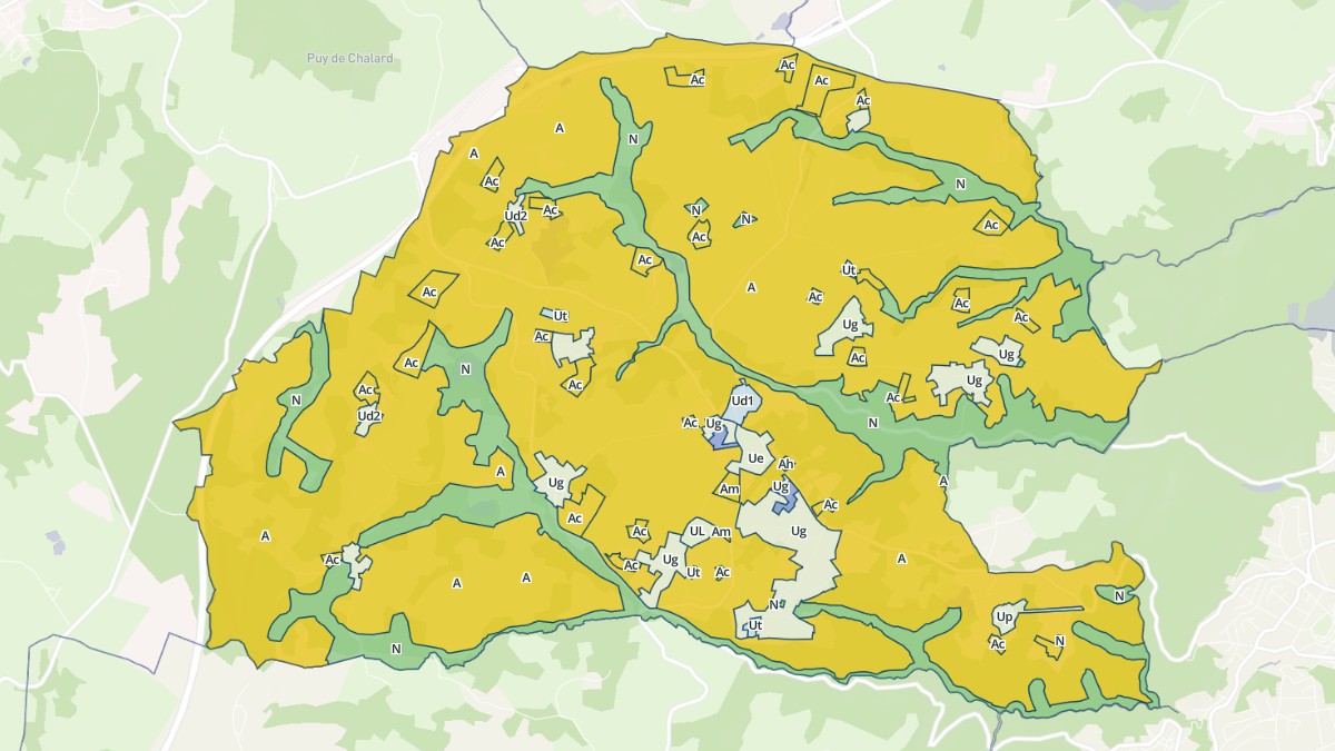 Aperçu cartographique de Loubeyrat, centré sur la commune