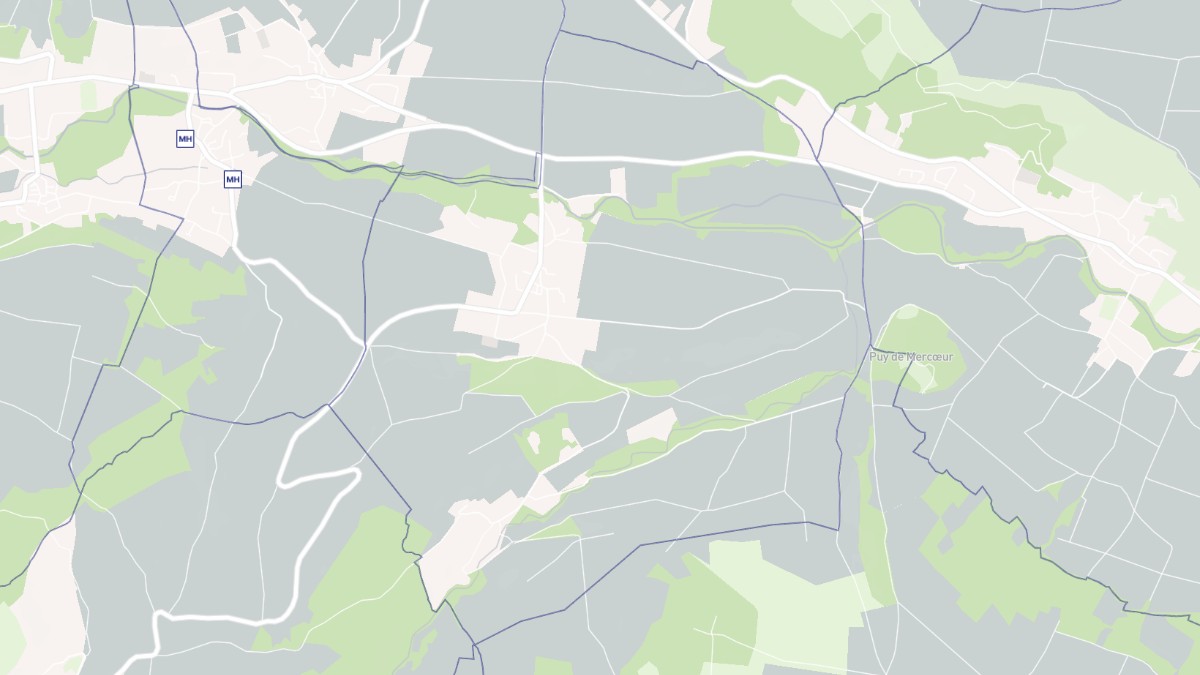 Aperçu cartographique de Meilhaud, centré sur la commune