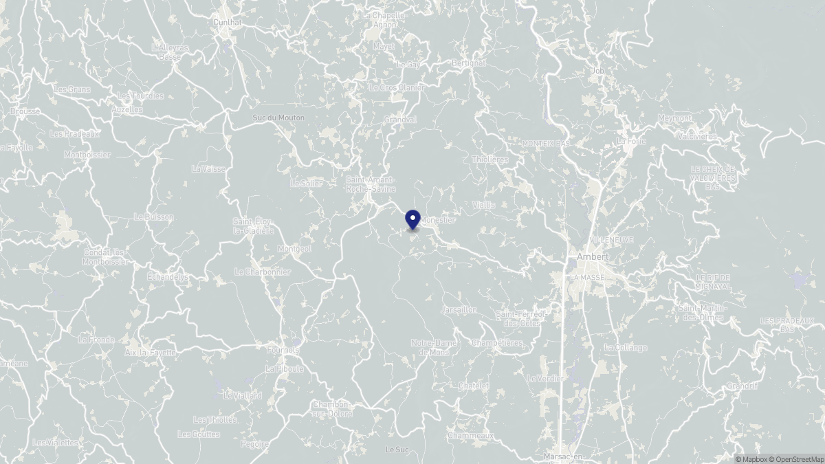 Aperçu cartographique de Le Monestier, centré sur la commune