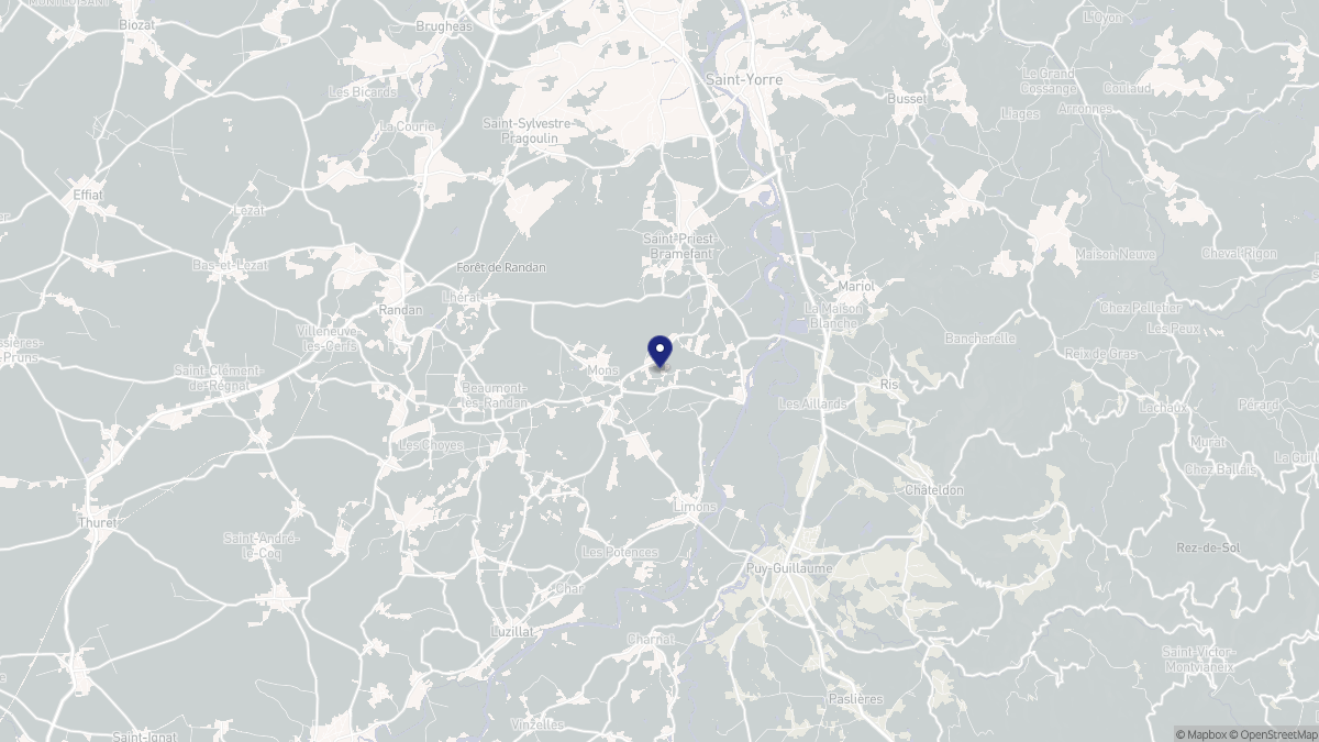 Aperçu cartographique de Mons, centré sur la commune