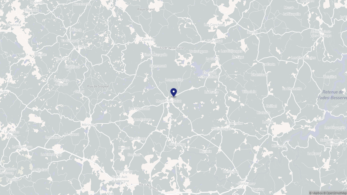 Aperçu cartographique de Montel-de-Gelat, centré sur la commune