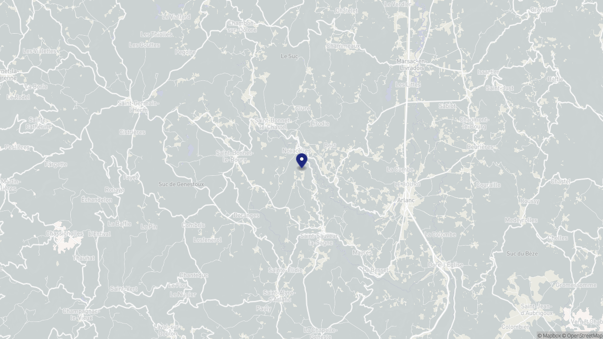 Aperçu cartographique de Novacelles, centré sur la commune