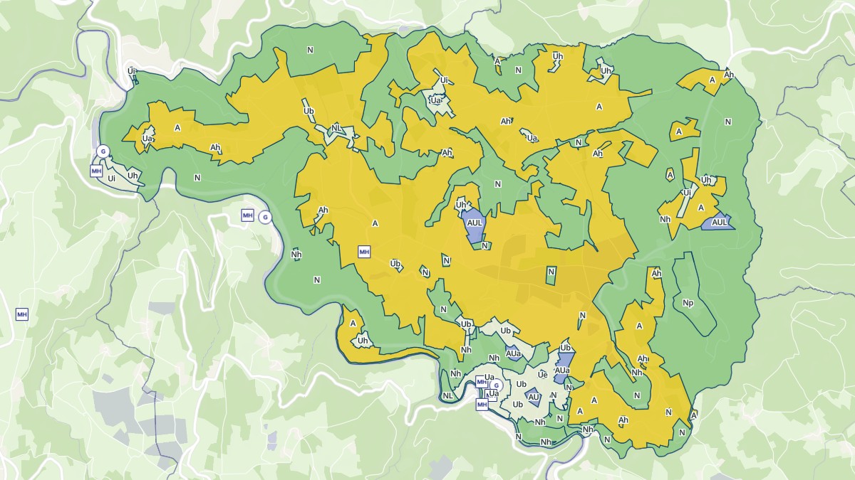 Aperçu cartographique de Olliergues, centré sur la commune