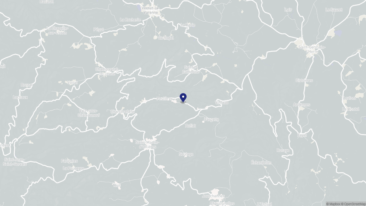 Aperçu cartographique de Peslières, centré sur la commune