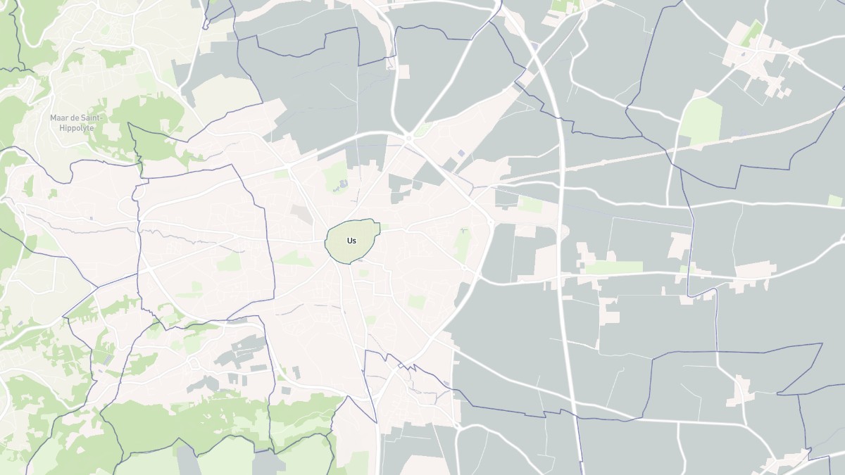 Aperçu cartographique de Riom, centré sur la commune