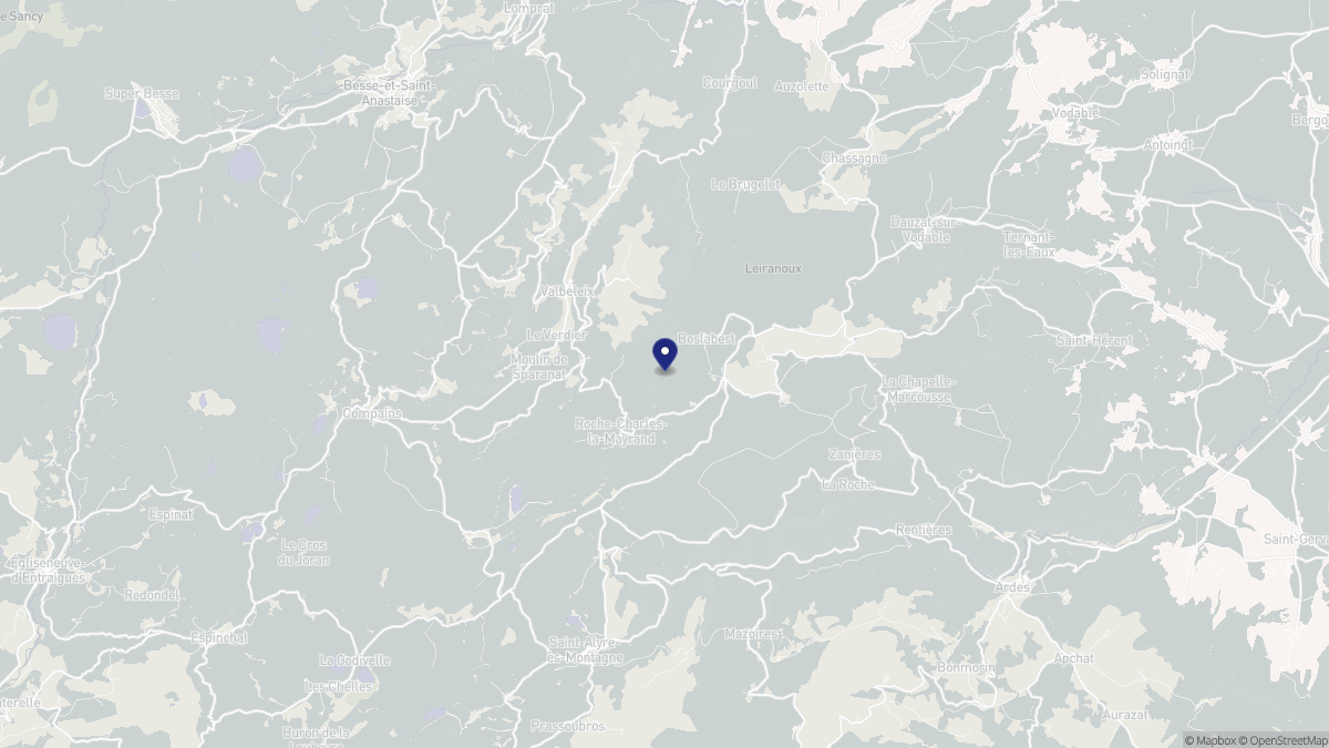 Aperçu cartographique de Roche-Charles-la-Mayrand, centré sur la commune
