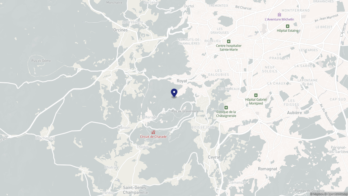 Aperçu cartographique de Royat, centré sur la commune