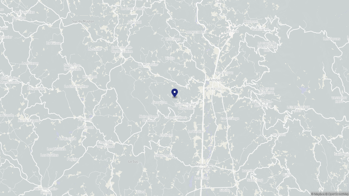 Aperçu cartographique de Saint-Ferréol-des-Côtes, centré sur la commune