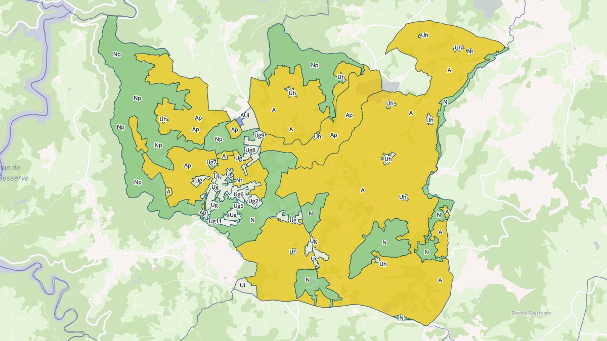 Aperçu cartographique de Saint-Georges-de-Mons, centré sur la commune