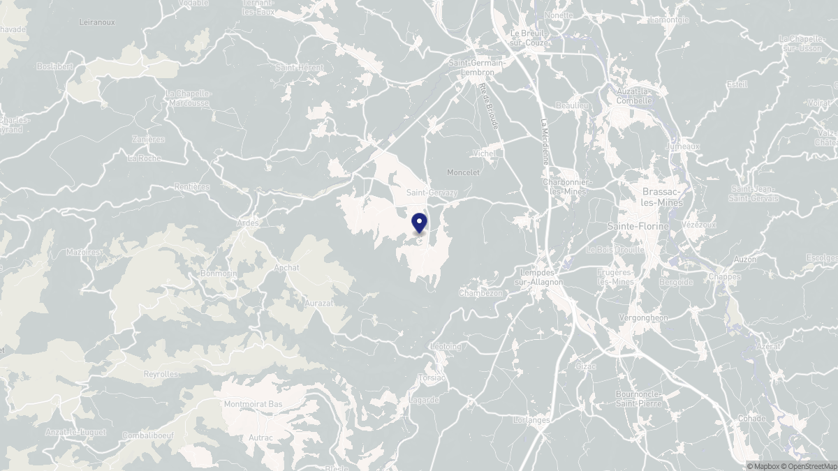 Aperçu cartographique de Saint-Gervazy, centré sur la commune