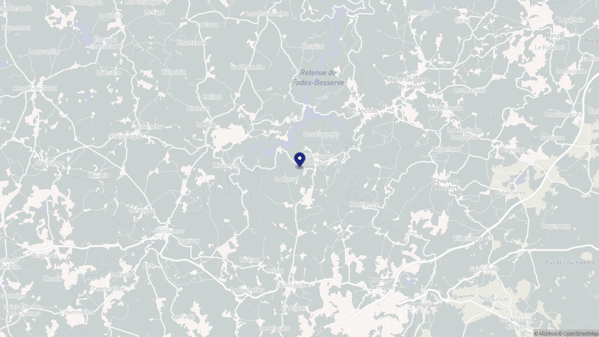 Aperçu cartographique de Saint-Jacques-d'Ambur, centré sur la commune