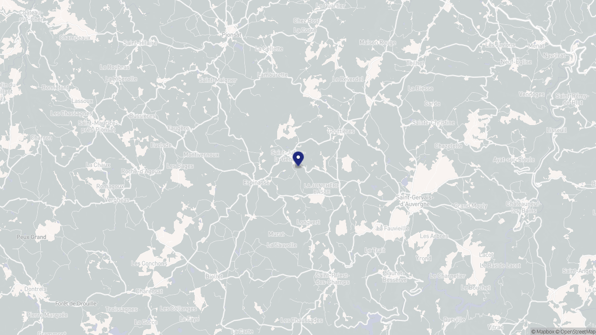 Aperçu cartographique de Saint-Julien-la-Geneste, centré sur la commune