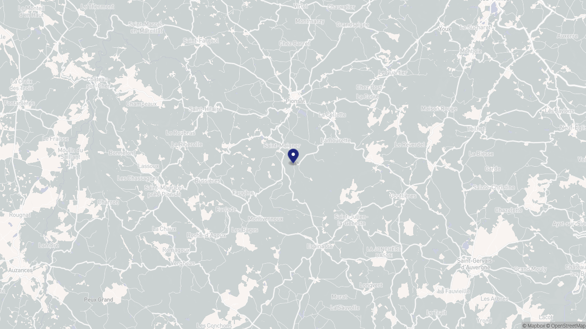 Aperçu cartographique de Saint-Maigner, centré sur la commune