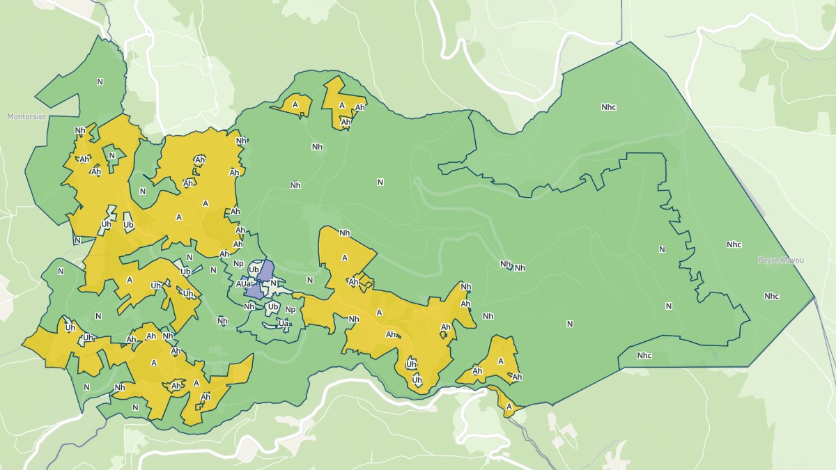 Aperçu cartographique de Saint-Pierre-la-Bourlhonne, centré sur la commune
