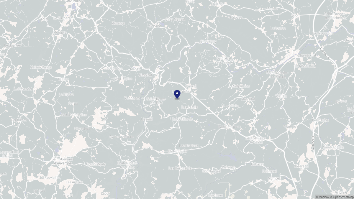 Aperçu cartographique de Saint-Rémy-de-Blot, centré sur la commune