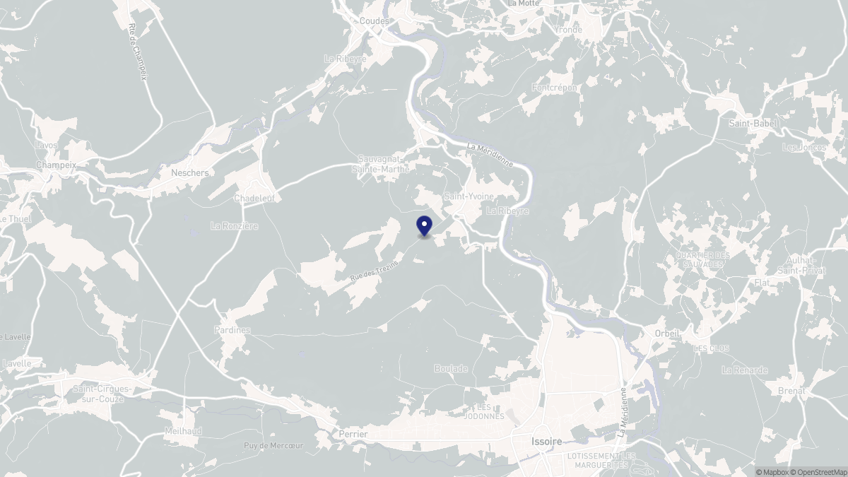 Aperçu cartographique de Saint-Yvoine, centré sur la commune