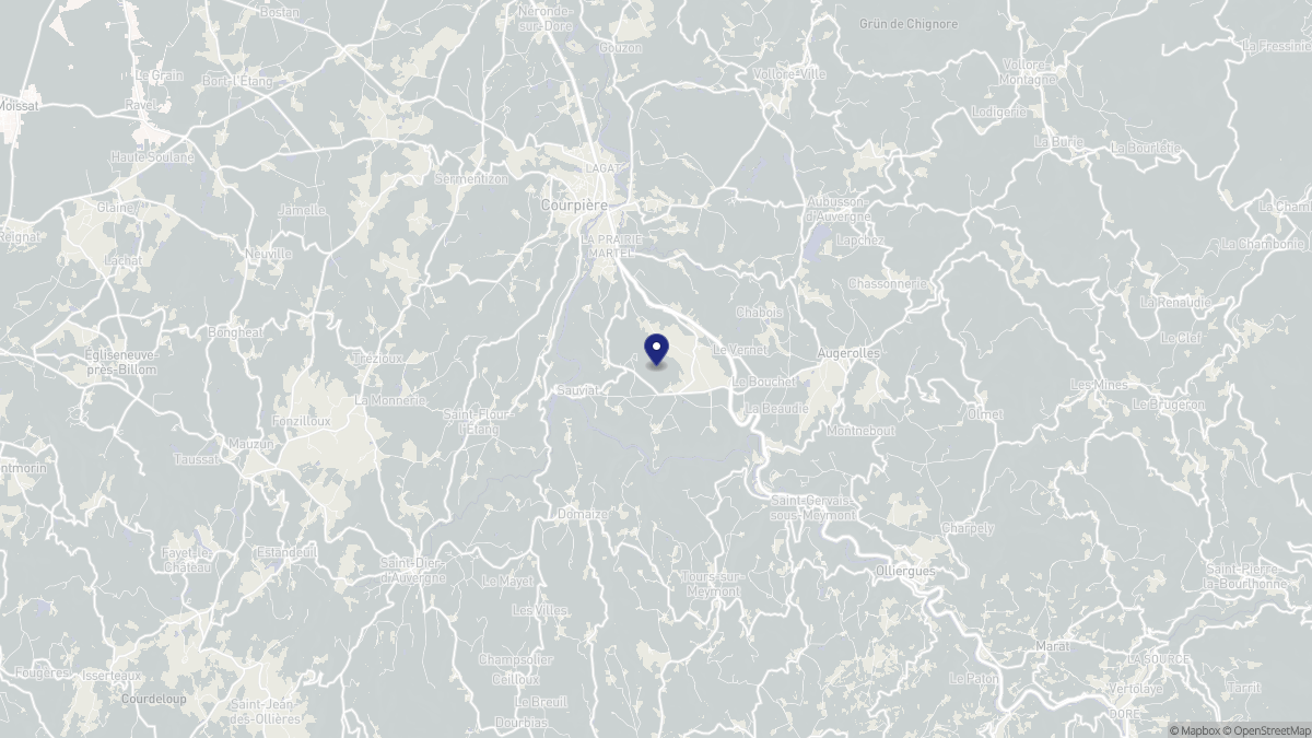 Aperçu cartographique de Sauviat, centré sur la commune