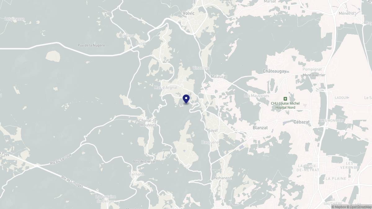 Aperçu cartographique de Sayat, centré sur la commune