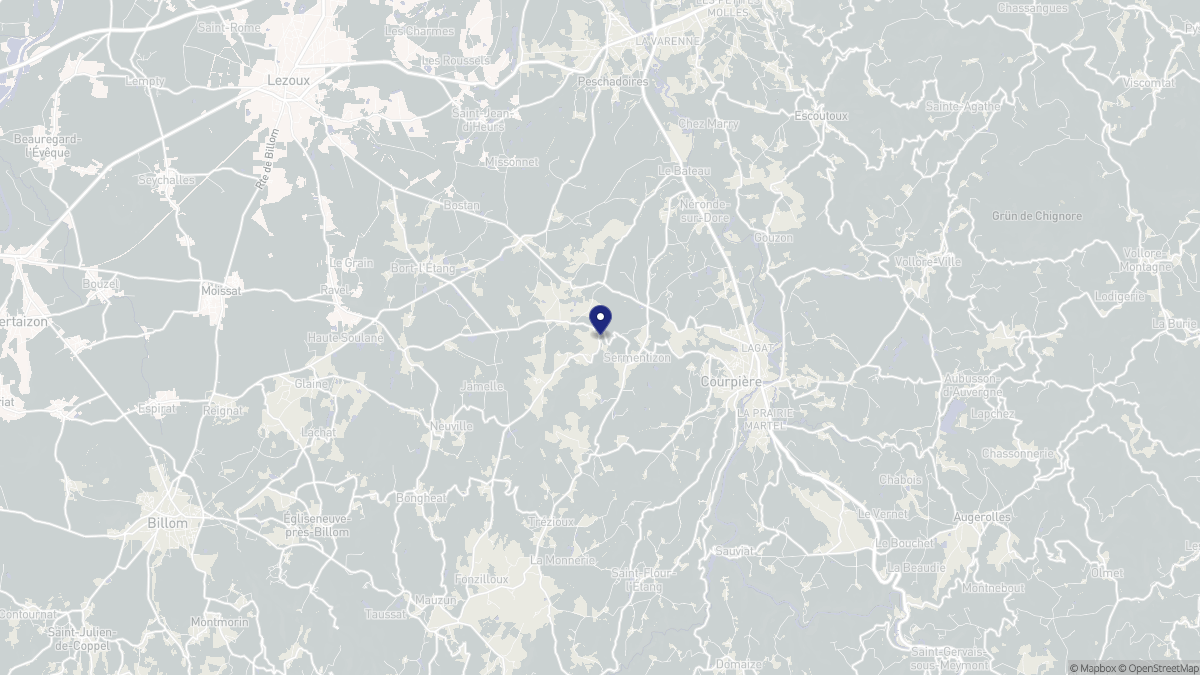 Aperçu cartographique de Sermentizon, centré sur la commune