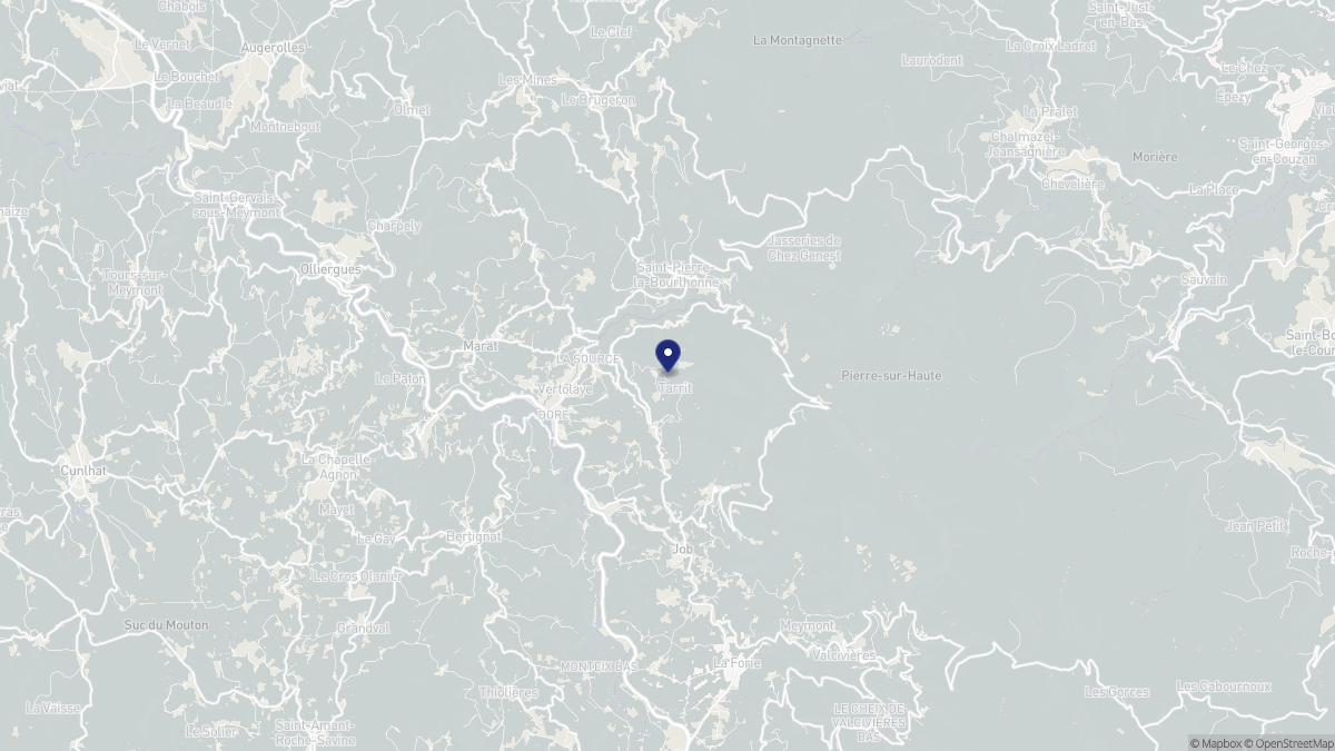 Aperçu cartographique de Vertolaye, centré sur la commune