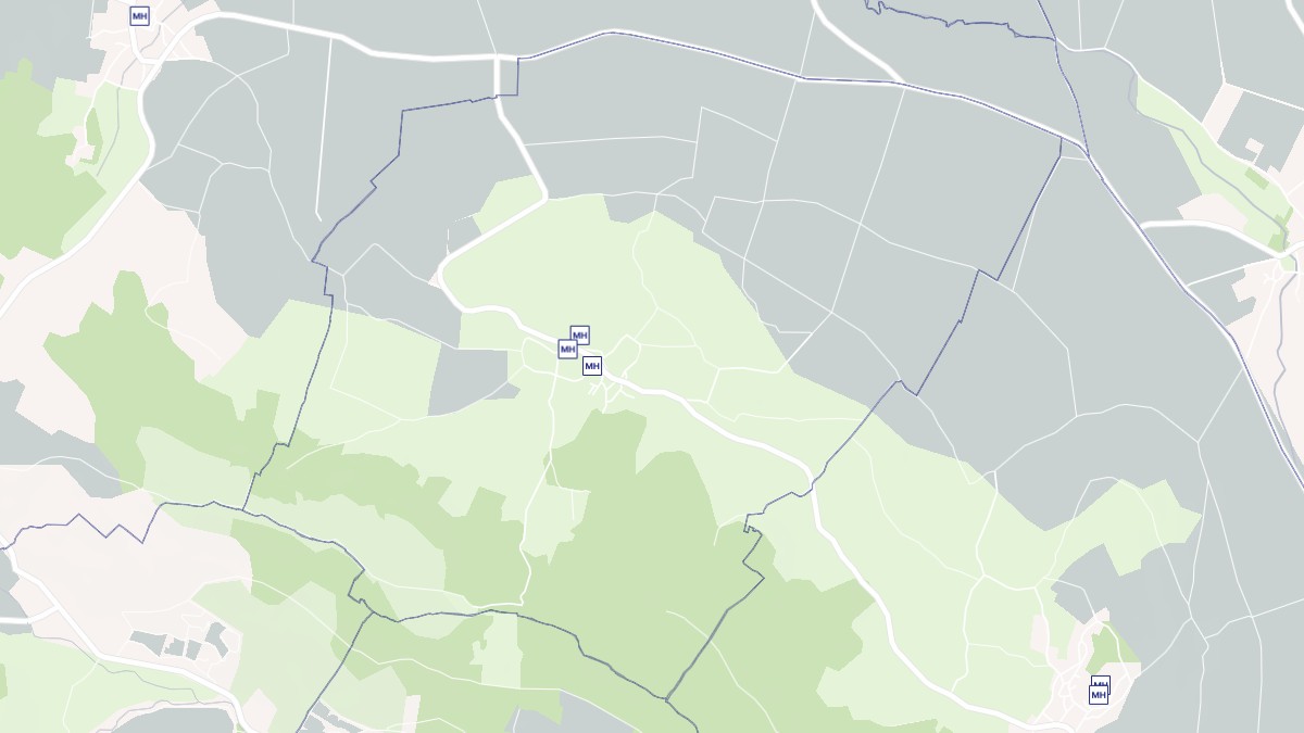 Aperçu cartographique de Villeneuve, centré sur la commune