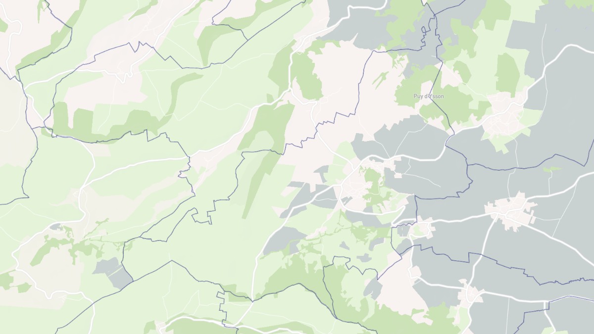 Aperçu cartographique de Vodable, centré sur la commune