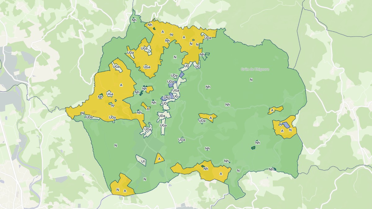 Aperçu cartographique de Vollore-Ville, centré sur la commune