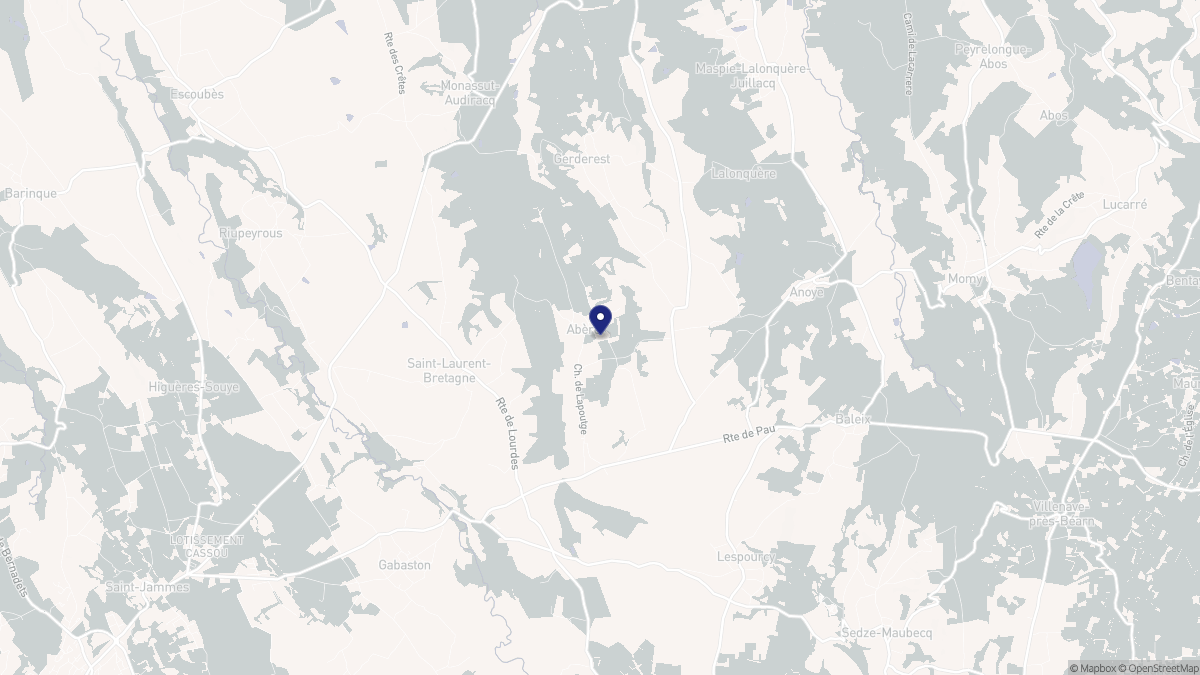 Aperçu cartographique de Abère, centré sur la commune