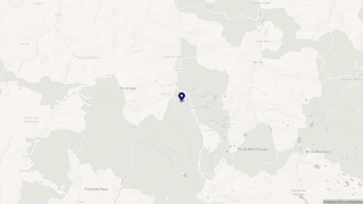 Aperçu cartographique de Accous, centré sur la commune