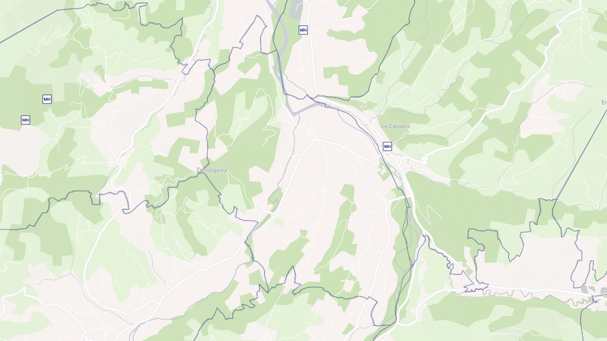 Aperçu cartographique de Alos-Sibas-Abense, centré sur la commune