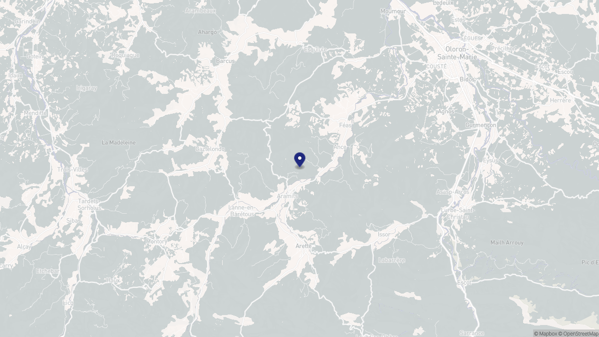 Aperçu cartographique de Aramits, centré sur la commune
