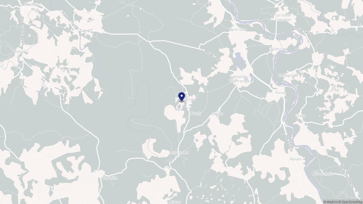 Aperçu cartographique de Arancou, centré sur la commune