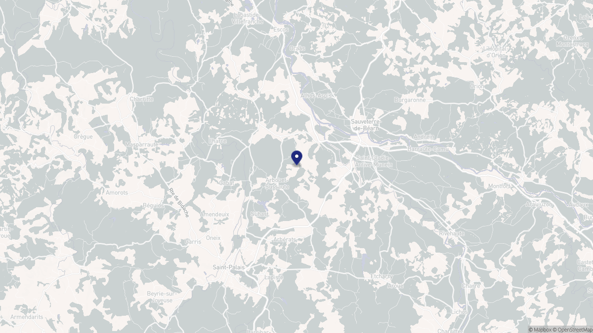 Aperçu cartographique de Arbouet-Sussaute, centré sur la commune