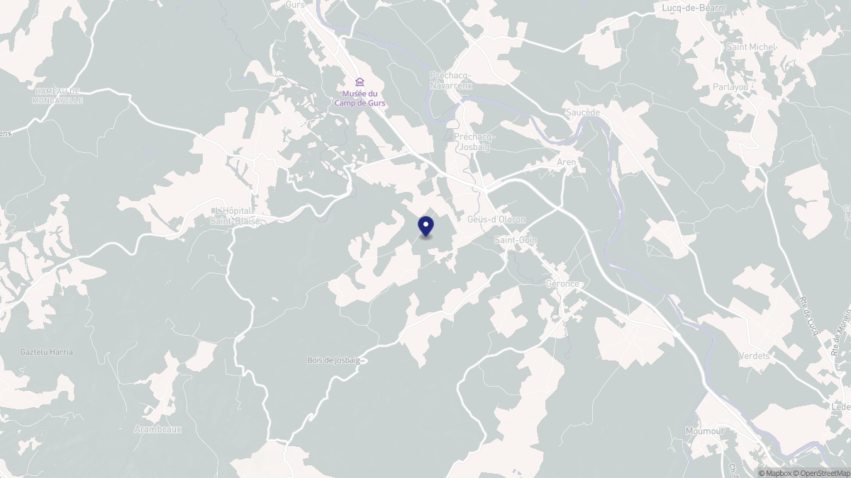Aperçu cartographique de Aren, centré sur la commune